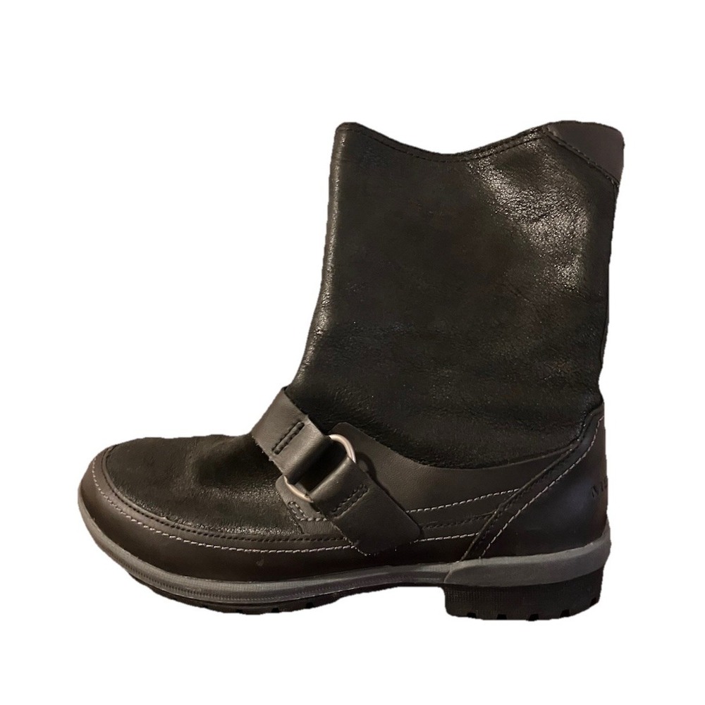 Merrell Emery Boots Buckle Moto Zip US 8 Black Leather EUC J42446